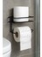 Yapışkanlı Tuvalet Kağıdı Tutacağı Yedekli Tuvalet Kağıtlığı Wc Kağıtlık Tutucu Askısı Siyah 1