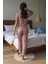 Pamuklu Gül Kurusu Fiyonk Detaylı Mevsimlik Pijama Takımı 4
