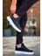 ZRN-006 Premium Siyah Beyaz Yüksek Taban Bağcıklı Günlük Erkek Spor Ayakkabı 3