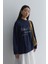 Baskılı Kalın Katlamalı Sweatshirt Lacivert 5
