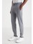 Açık Gri Merino Yün Activewear Şerit Detaylı Triko Pantolon 4
