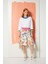 Renkli Ribanalı Beyaz Crop Sweat 1