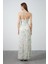 Ip Askılı Uzun Sıfır Kol Ekru Elbise 4