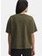 6007690-308-UA Hwt Boxy Wash Ss Yeşil Bisiklet Crop Düz Kadın T-Shirt 2