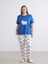 Yeni Sezon Bisiklet Yaka Baskılı Kadın Pijama Takımı 2