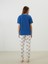 Yeni Sezon Bisiklet Yaka Baskılı Kadın Pijama Takımı 5