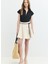 Ruffle Flare Fit Volanlı Piliseli Krem Etek 1