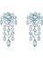 5666015 Swarovski Küpe Gema Clip Earrings, Mixed Cuts, Chandelier, Extra Long, Blue, Rhodium Plated 1