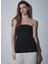 Siyah Leina Straplez Tensel Bluz 1