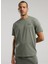 TM0083 344-EVER Essentials Basic Haki Regular Fit Düz Erkek T-Shirt 2