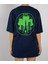 Unisex - Tokyo Skyline Lacivert Oversize Tişört 1