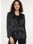 Gold Düğme Detaylı Saten Blazer Ceket 1