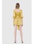 Beli Fırfırlı ve Bağlamalı Sarı Şort 3