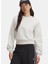 6003675-110-UA Icon Vida Flc Crew Beyaz Kadın Crop Sweatshirt 1