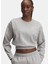 6007035-011-UA Rival Fleece Piped C Gri Kadın Crop Sweatshirt 1