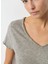 Gri Kadın Standart Desensiz T-Shirt SON02AGH25GRISCH 3