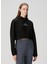 Siyah Kapüşonlu Crop Sweatshirt 1