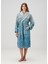 Mavi Zikzak Desenli Bornoz 2