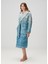 Mavi Zikzak Desenli Bornoz 3