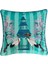 Turna Desenli Turkuaz Dekoratif Kırlent Kılıfı 50X50 cm 1