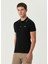 Siyah Polo Yaka Logo Nakışlı T-Shirt 1
