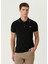 Siyah Polo Yaka Logo Nakışlı T-Shirt 3