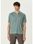 Açık Yeşil Polo Yaka Keten T-Shirt 1