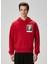 Postcard Bordo Kapüşonlu Baskılı Sweatshirt 1