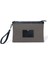 Stitched Vizon Siyah Kanvas Kadın Clutch Çanta 1