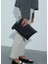 Stitched Lacivert Denim Siyah Clutch Kadın El Portföyü 3