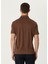 Kahverengi Polo Yaka Keten T-Shirt 4