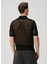 Siyah Polo Yaka File Dokulu T-Shirt 4