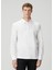 Beyaz Polo Yaka Sweatshirt 1