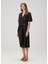 Relaxed Fit Siyah Midi Elbise 3