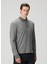Gri Polo Yaka Sweatshirt 3