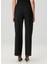 Relaxed Fit Siyah Yün Pantolon 4