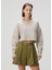 Bej Logolu Crop Sweatshirt 3