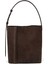 The Large Tote Plissé Acı Kahve Süet kadın Omuz Çantası 1