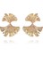 Golden Hues Ginkgo Earrings Altın Kaplama Kadın Küpe 1
