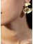 Golden Hues Ginkgo Earrings Altın Kaplama Kadın Küpe 3
