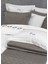 Andlös Gri Kuş Tüyü Jakarlı ve Nakışlı Organik Pamuk Çift Kişilik Nevresim Takımı 200×220 cm 5