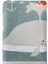 Aqua Balina Desenli Işlemeli %100 Organik Pamuklu Velur Çocuk Havlu 70 x 140 cm 1