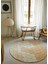 Round Honeycomb Golden Çocuk Odası Halısı 140 cm 4