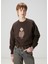 Kahverengi Köpek Nakışlı Sweatshirt 3