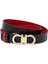 Siyah Kırmızı Çift Taraflı Logolu Kadın Deri Kemer 1