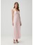 Serita Pembe Jakarlı Maksi Elbise 1