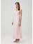 Serita Pembe Jakarlı Maksi Elbise 2