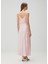 Serita Pembe Jakarlı Maksi Elbise 4