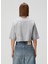 Gri Logolu Crop T-Shirt 4