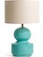 Capri Lamp Turquoise Ahşap Abajur 1